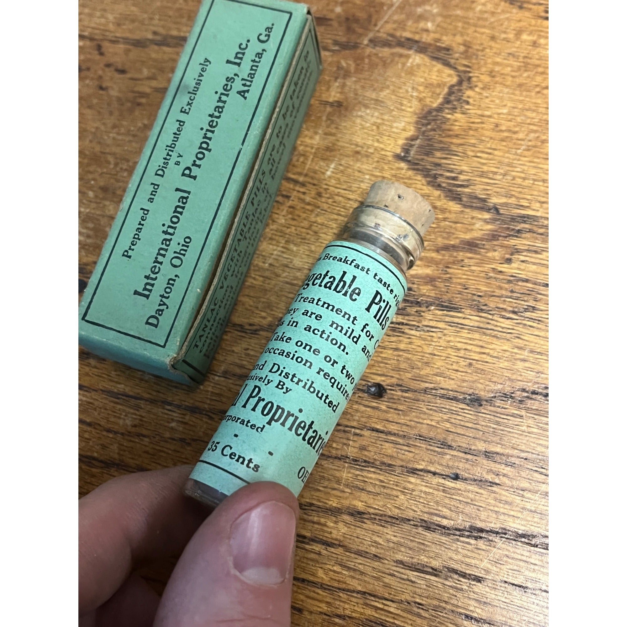 Antique Tanlac Vegetable Pills Original Label & Box Quack Medicine Advertising