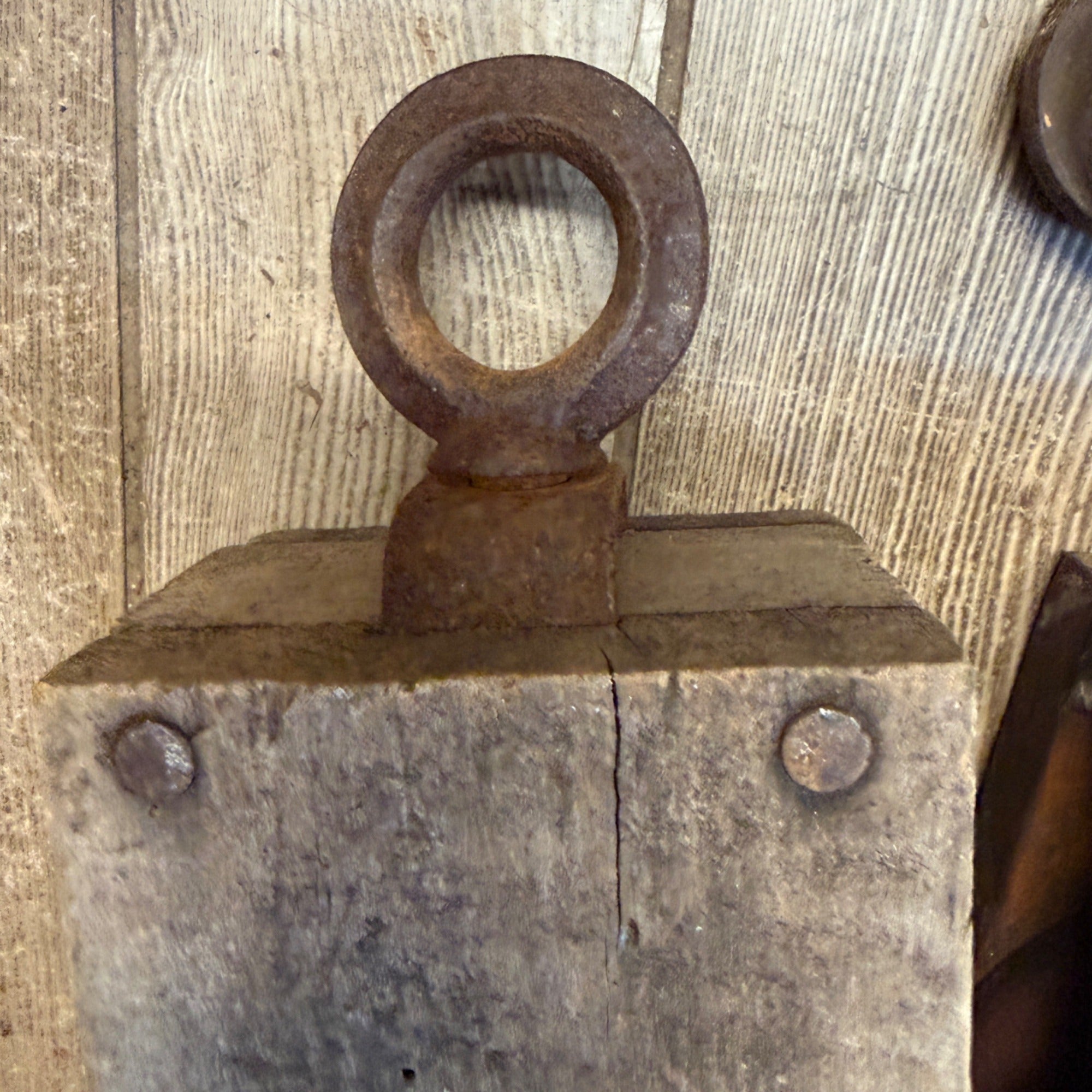 Antique (2) Wooden Block Pulleys Farmhouse Decor Tools