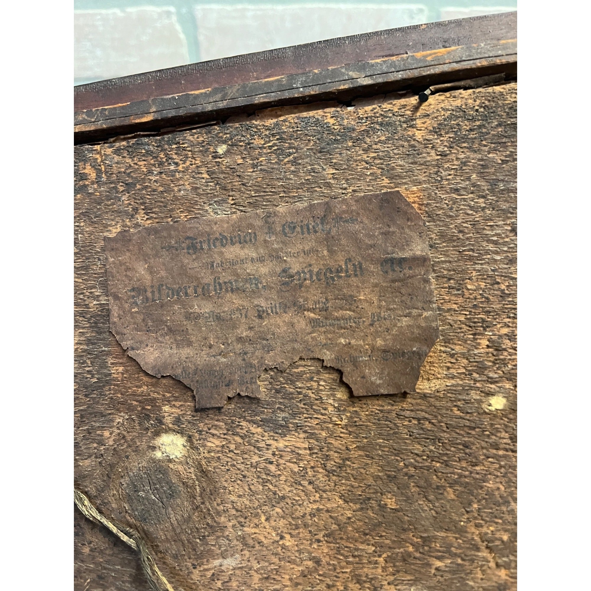 Antique Vintage Black Forest Adirondack Carved Wood Frame - Jesus Christ Sacred Heart Religious Print