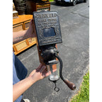 Antique 1900s Original Golden Rule Coffee Advertising Hand Crank Wall Grinder