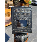 Antique 1900s Original Golden Rule Coffee Advertising Hand Crank Wall Grinder