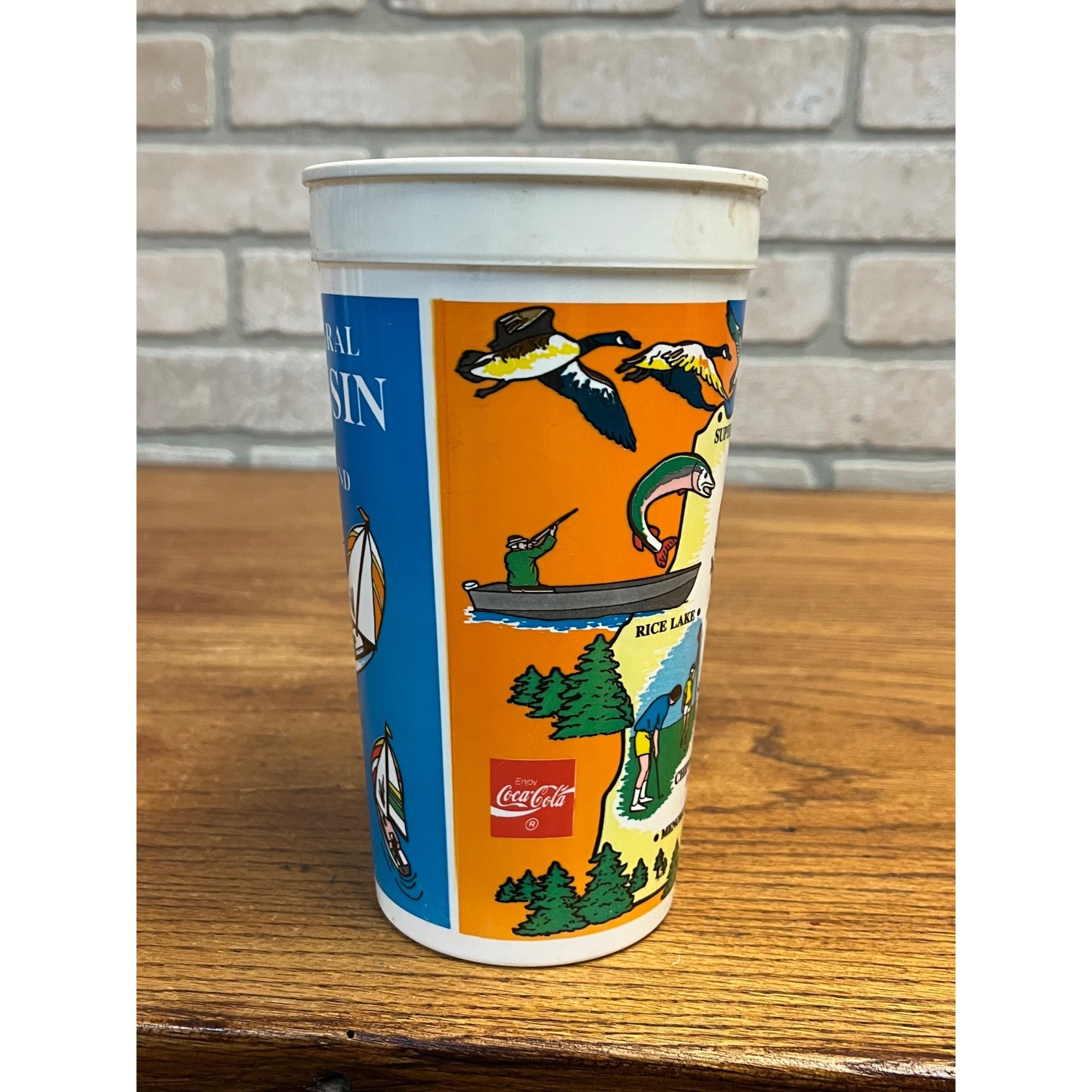 Vintage 1980s Coca Cola Wisconsin 4-Season Vactionland Souvenir Plastic Cup