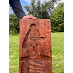 Antique Primitive 19th c. Large Wood Cookie Mold Soldier 39"x10" Springerle AAFA