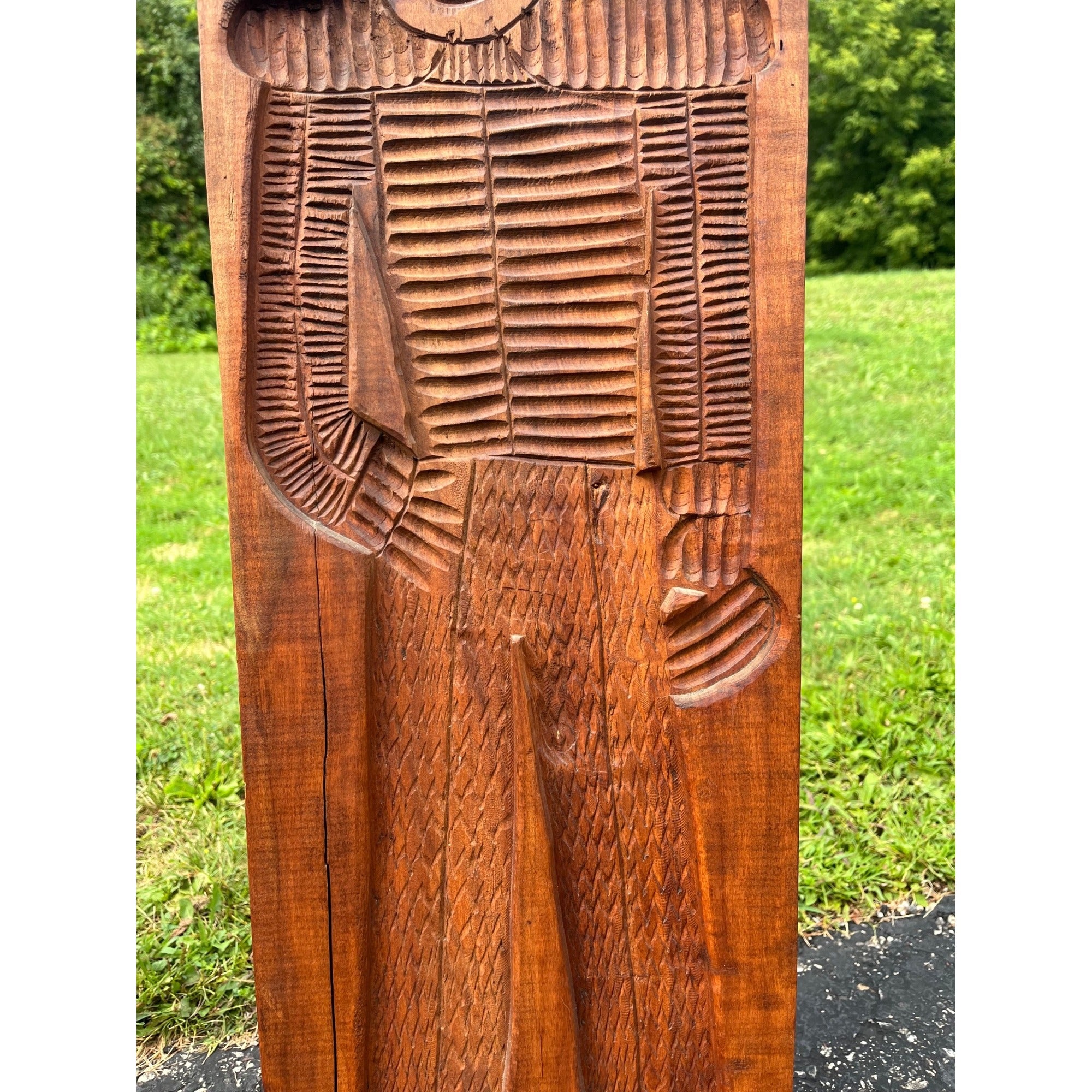 Antique Primitive 19th c. Large Wood Cookie Mold Soldier 39"x10" Springerle AAFA