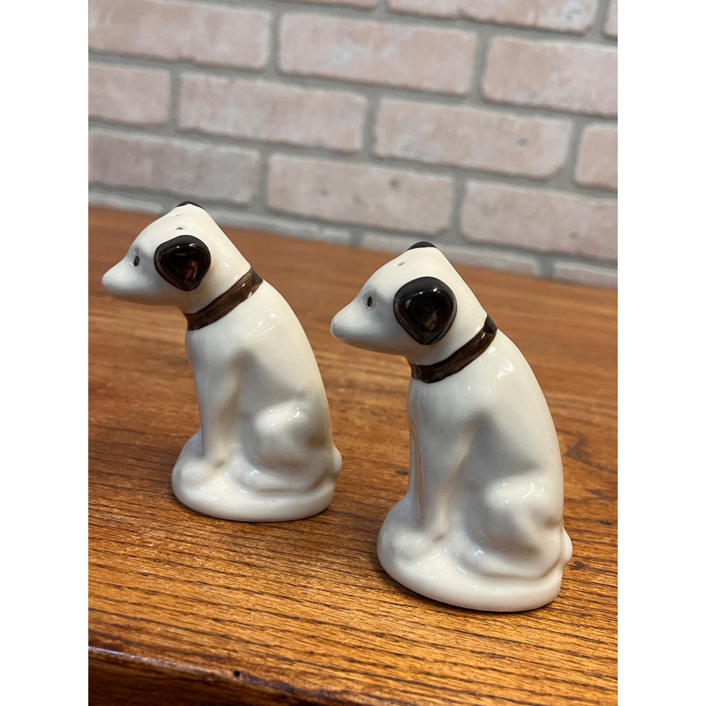 Vintage RCA Nipper Dog Mascot Ceramic Salt & Pepper Shaker Set "His Master's Voice" Circa 1955