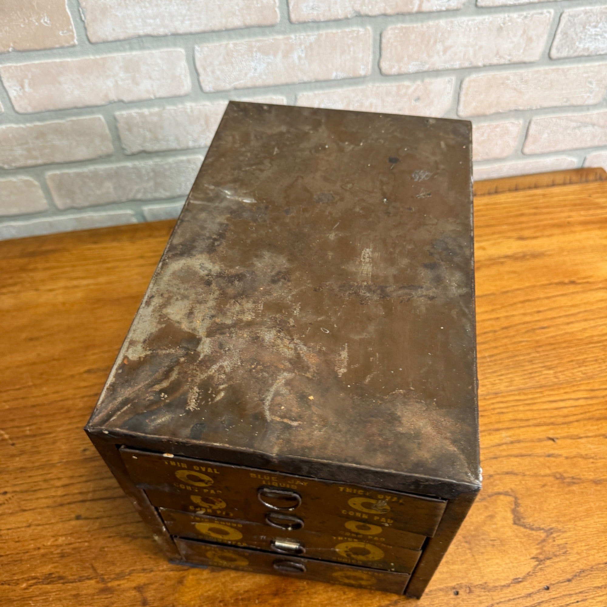 Vintage 1940's BAUER & BLACK Foot Corn & Bunion Pads Metal Display Cabinet Sign