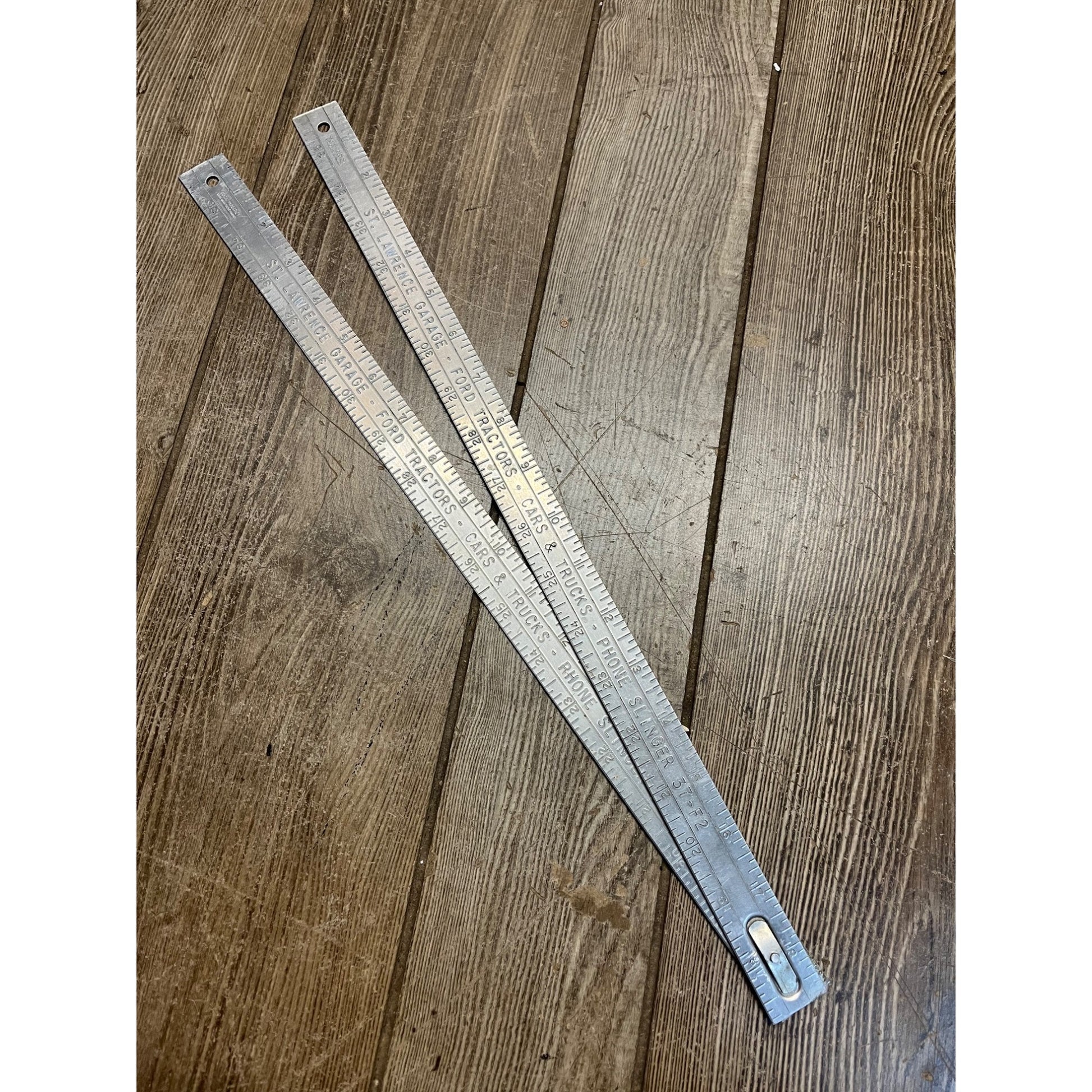 Vintage St Lawrence Garage Slinger Wis Advertising Yardstick Ford Cars Tractors