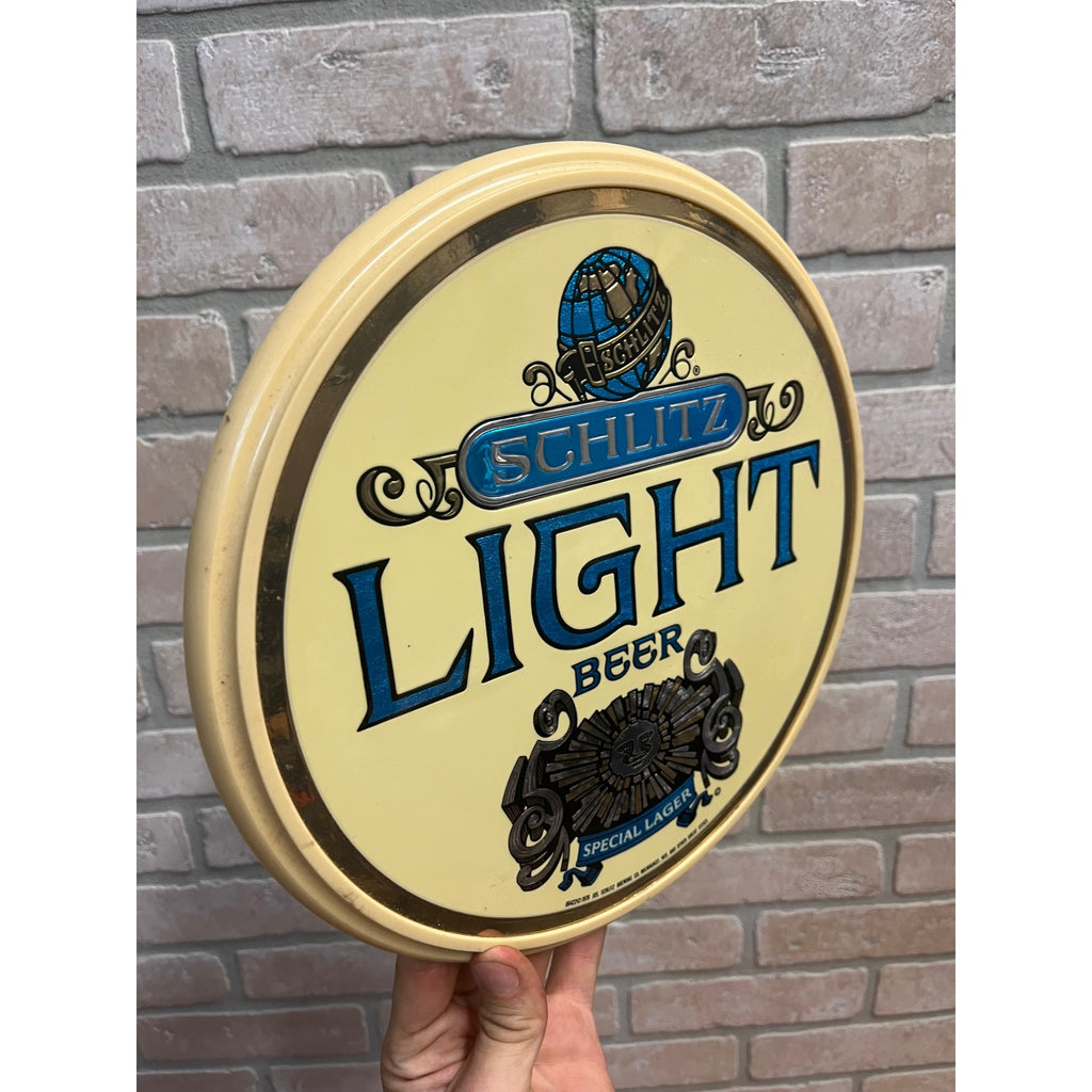 Vintage 1976 Schlitz Light Beer Hard Plastic Sign Bar Advertising Milwaukee