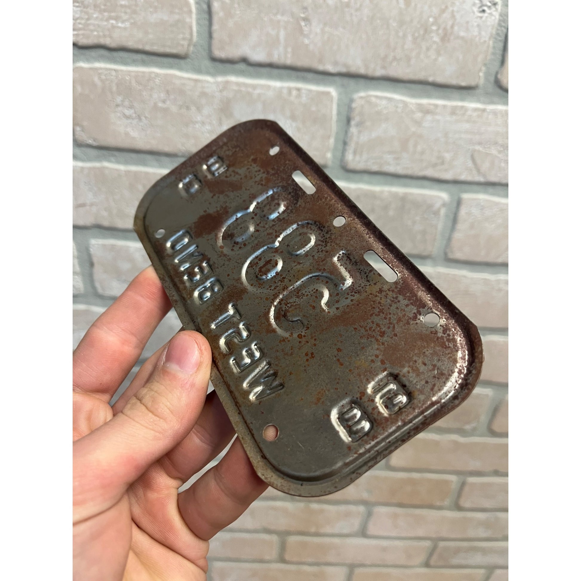 Vintage Wisconsin Bicycle Bike License Plate Embossed West Bend 1989-1990