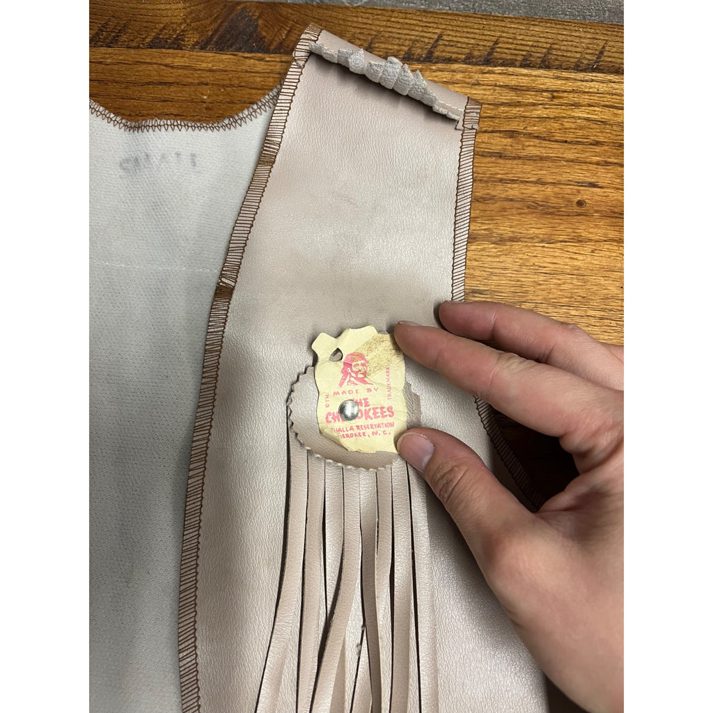 Vintage Cherokee Qualla Reservation Made Fringe Child Vest Painted Chief