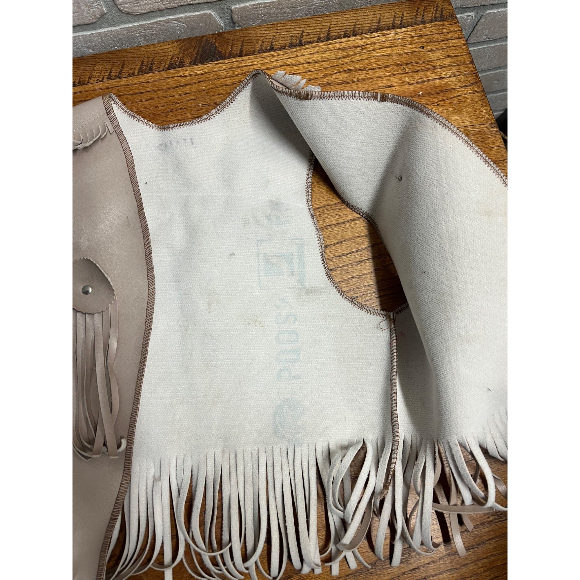 Vintage Cherokee Qualla Reservation Made Fringe Child Vest Painted Chief