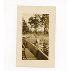 1920 Land o' Lakes Wis RPPC Postcard Deer Canoe Lake Cabin Wisconsin Minocqua