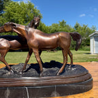 Vintage Bronze Horse Sculpture Equestrian After Pierre Jules Mene Signed