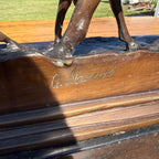 Vintage Bronze Horse Sculpture Equestrian After Pierre Jules Mene Signed