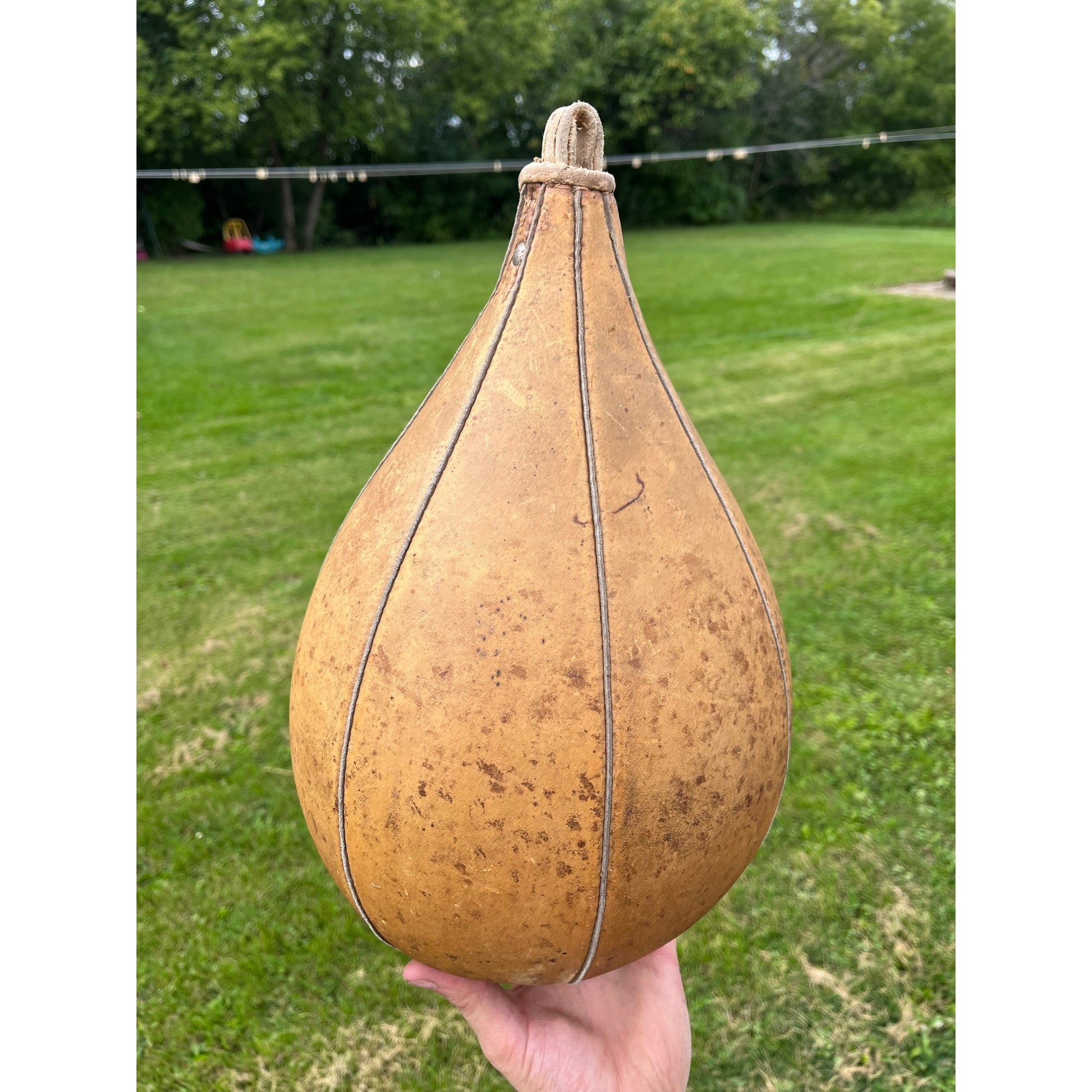 Antique Vintage Spalding Leather Stitched Speed Bag Boxing Gym