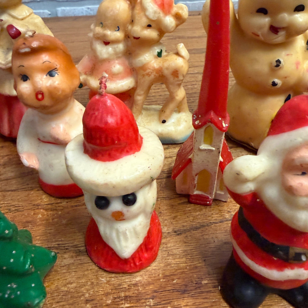 Huge Lot Gurley Gurly & Other Christmas Candles Lot Santa Snowmen Etx As-Is
