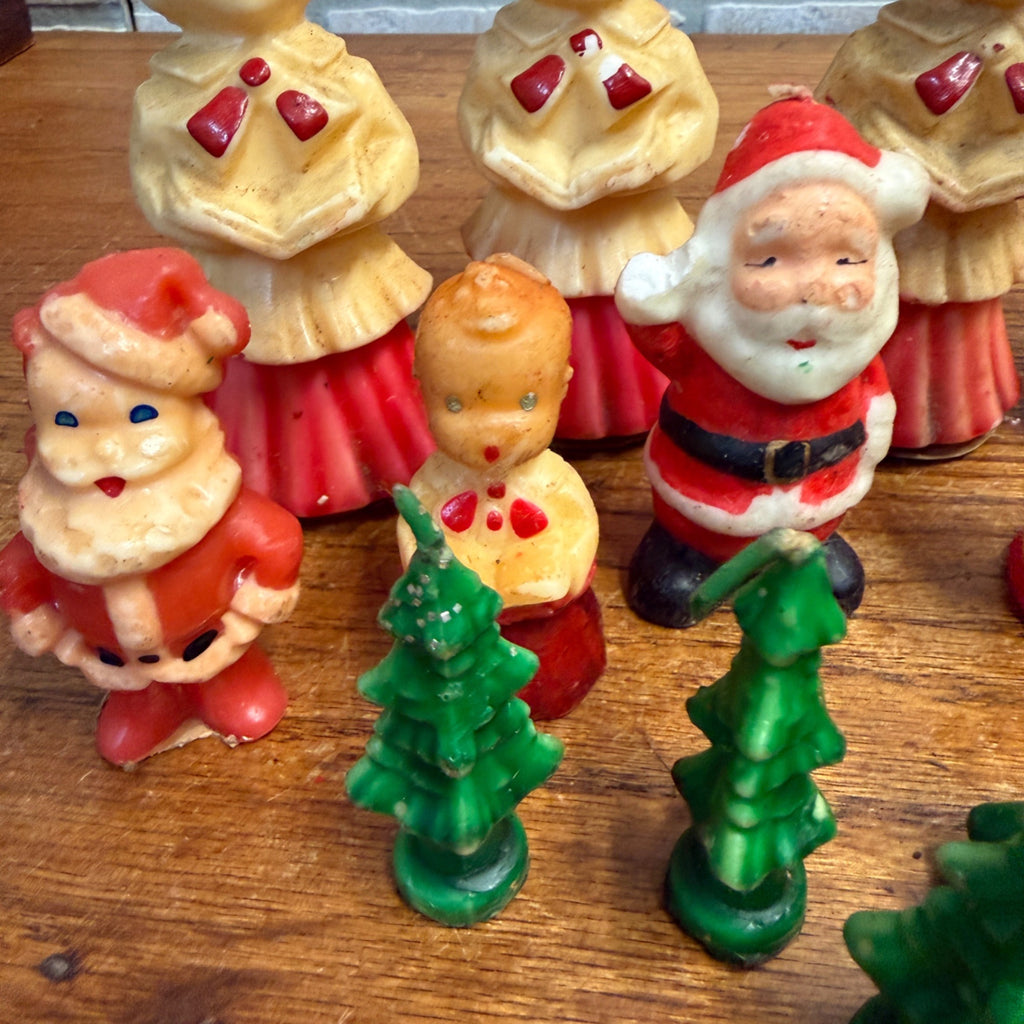 Huge Lot Gurley Gurly & Other Christmas Candles Lot Santa Snowmen Etx As-Is