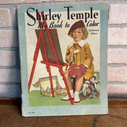 1937 Shirley Temple My Book To Color Saalfield Coloring Book