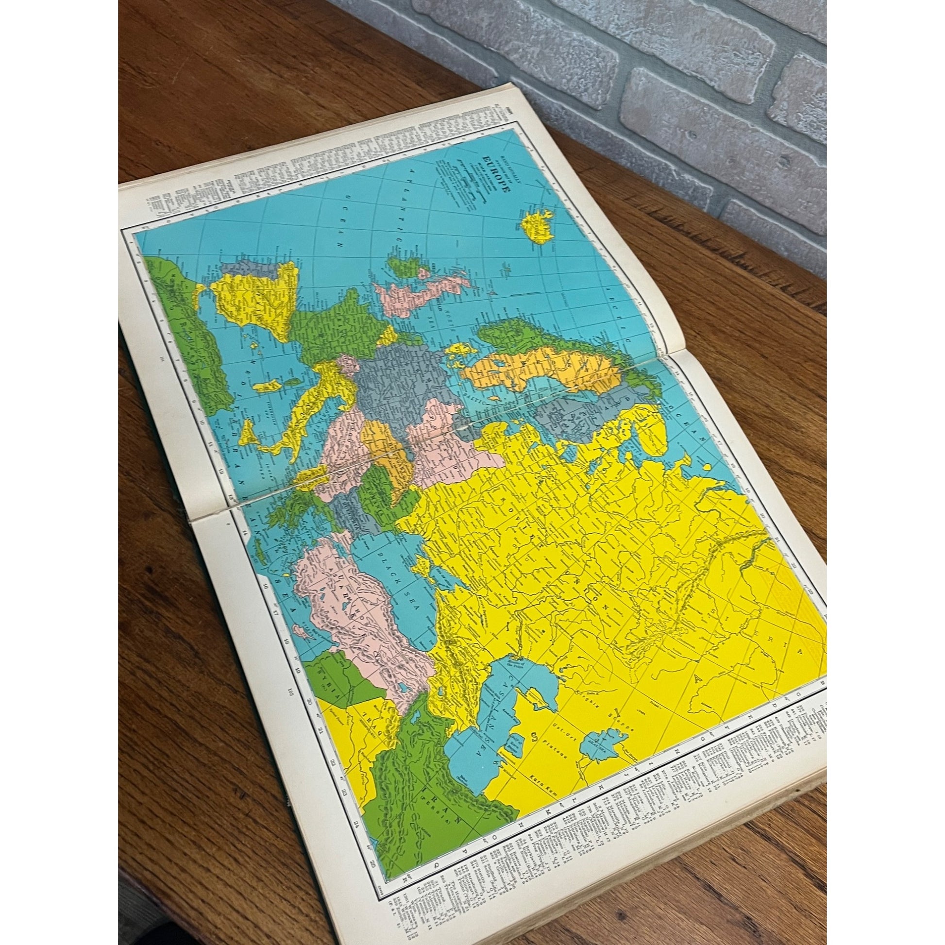 Vintage 1942 Rand McNally World Atlas Premier Edition Hardcover Book
