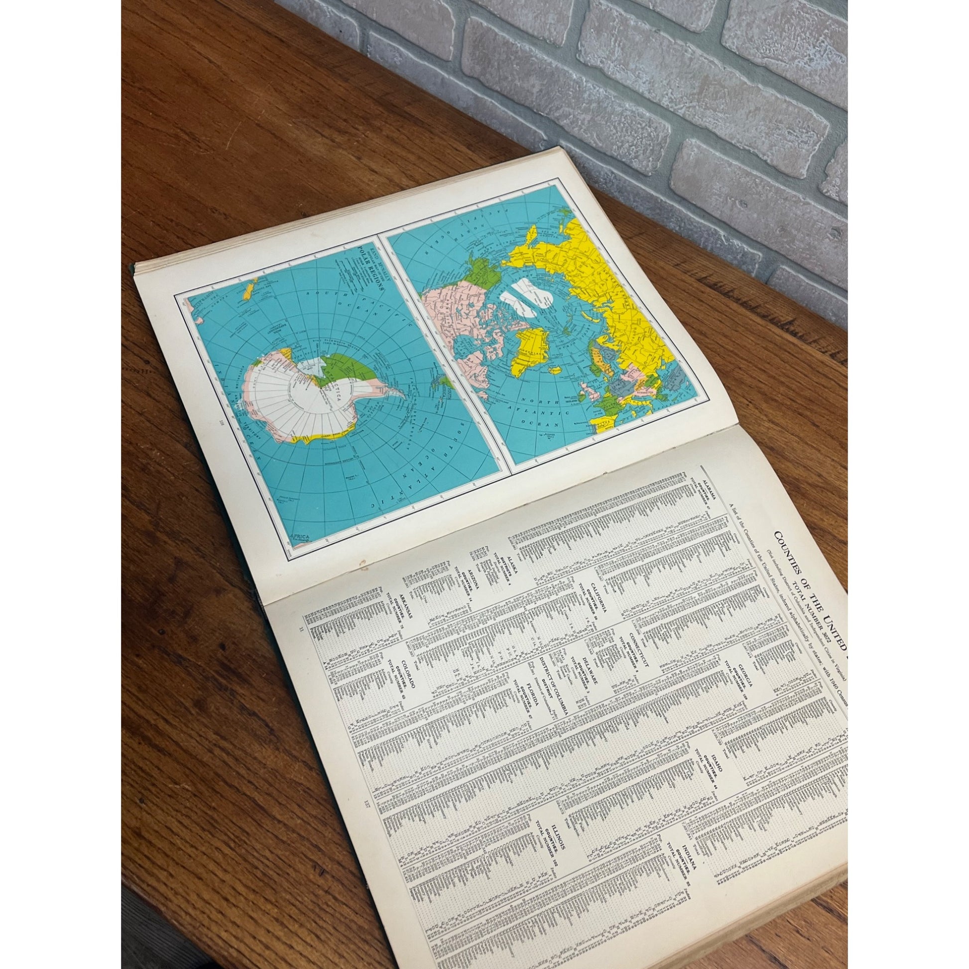 Vintage 1942 Rand McNally World Atlas Premier Edition Hardcover Book