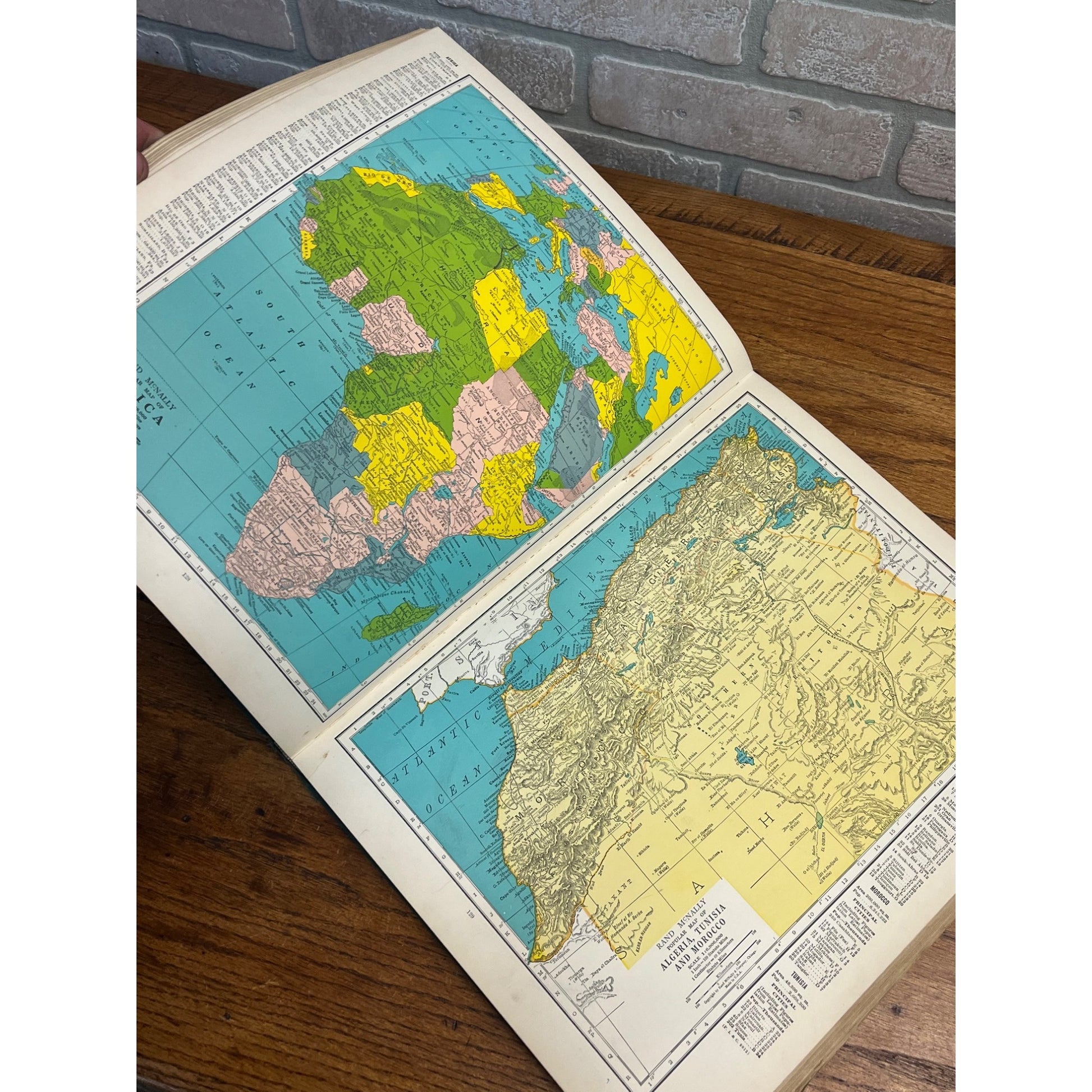 Vintage 1942 Rand McNally World Atlas Premier Edition Hardcover Book
