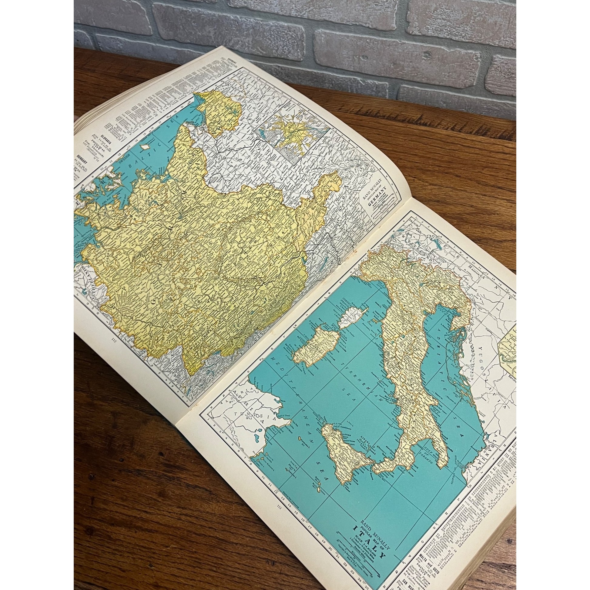 Vintage 1942 Rand McNally World Atlas Premier Edition Hardcover Book