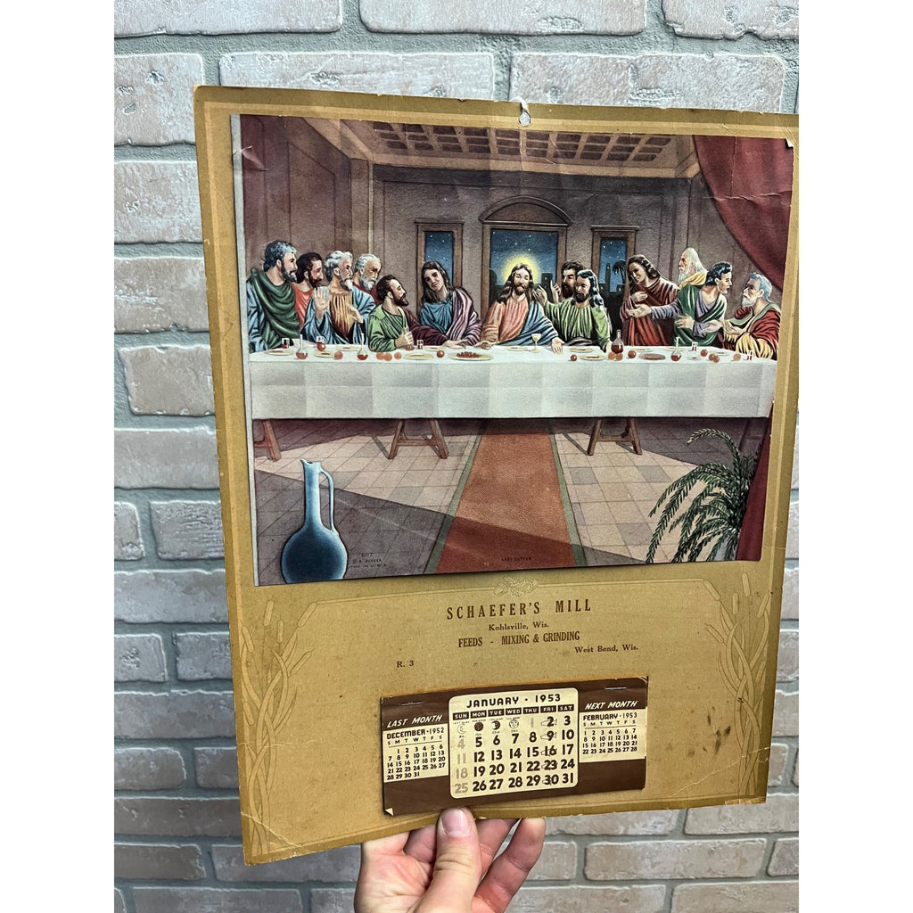 Vintage 1953 Schaefer's Mill West Bend Kohlsville Wisconsin Advertising Calendar