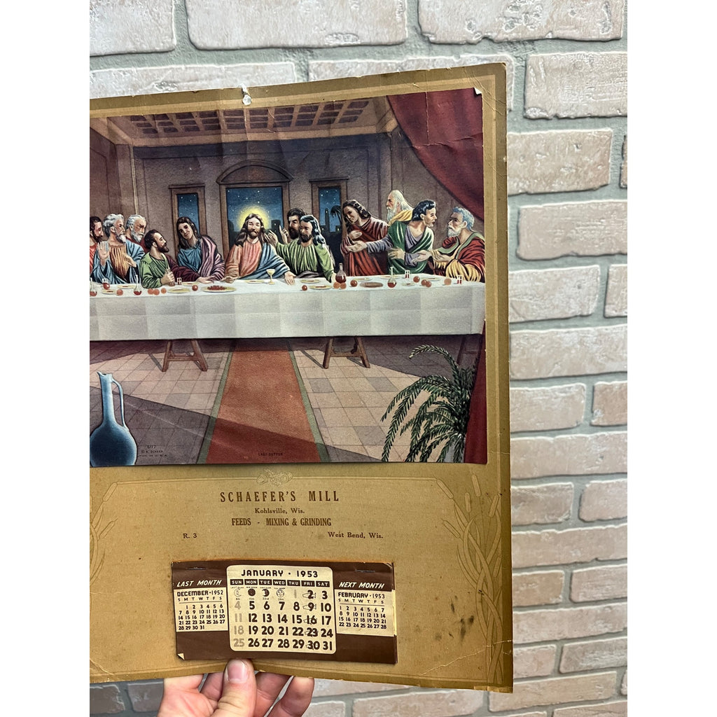 Vintage 1953 Schaefer's Mill West Bend Kohlsville Wisconsin Advertising Calendar