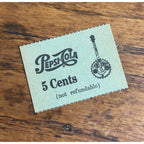 RARE Vintage 1950s Pepsi Cola Soda Fountain Drink Ticket 5 Cents Advertising
