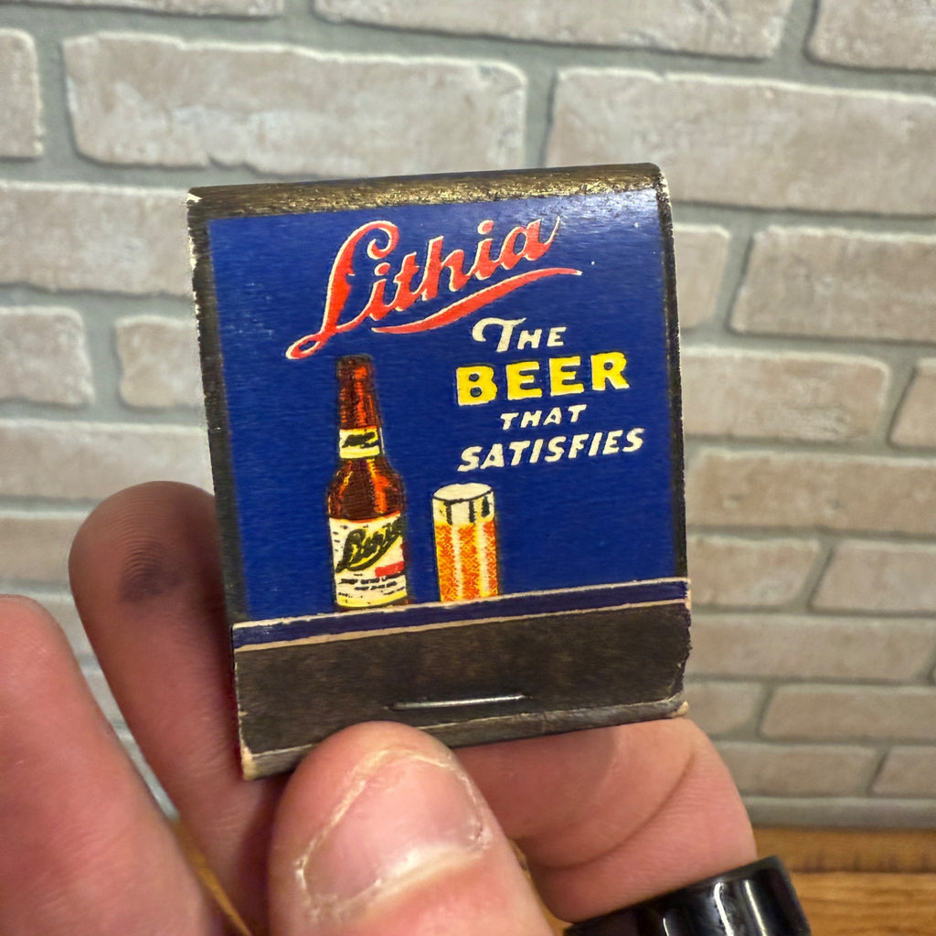 Vintage Matchbook West Bend Lithia Beer 1930s-1940s Wisconsin Brewery