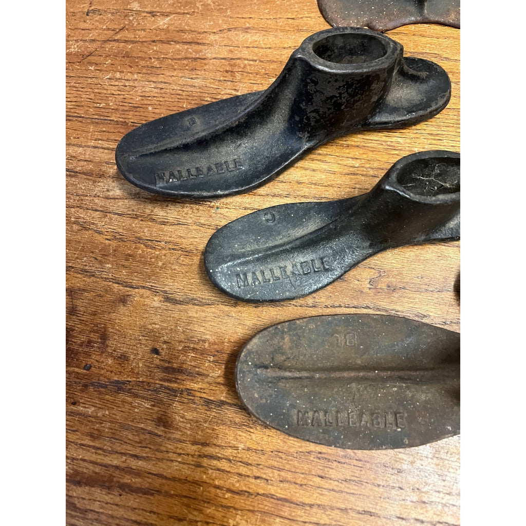 Antique Malleble Shoe Cobblers Iron Shoe Forms and Stand