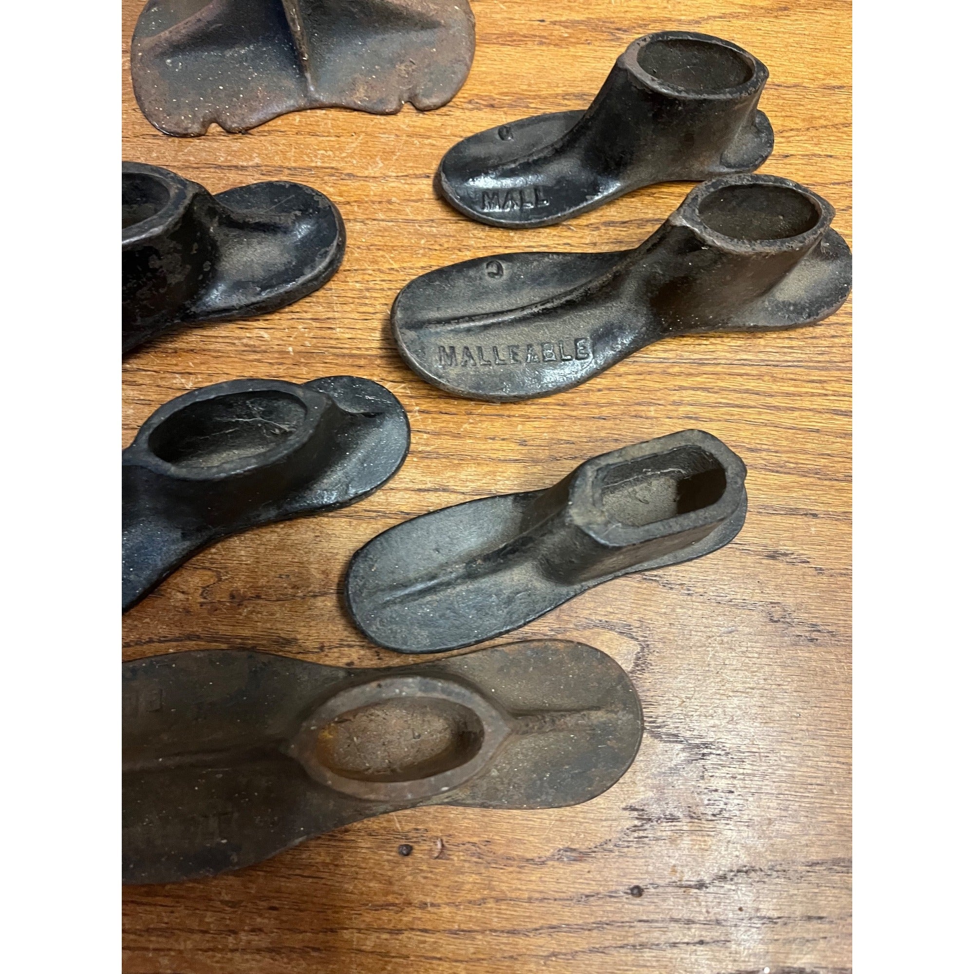 Antique Malleble Shoe Cobblers Iron Shoe Forms and Stand