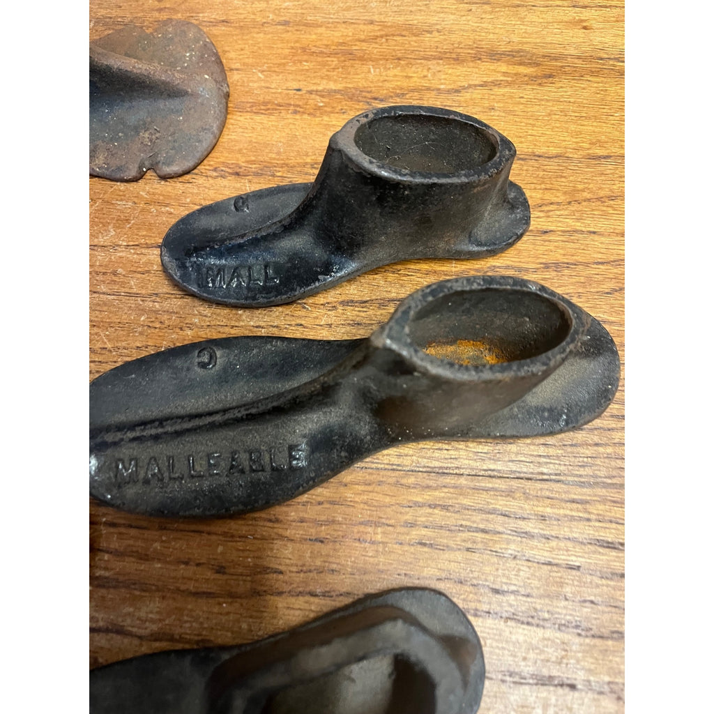 Antique Malleble Shoe Cobblers Iron Shoe Forms and Stand