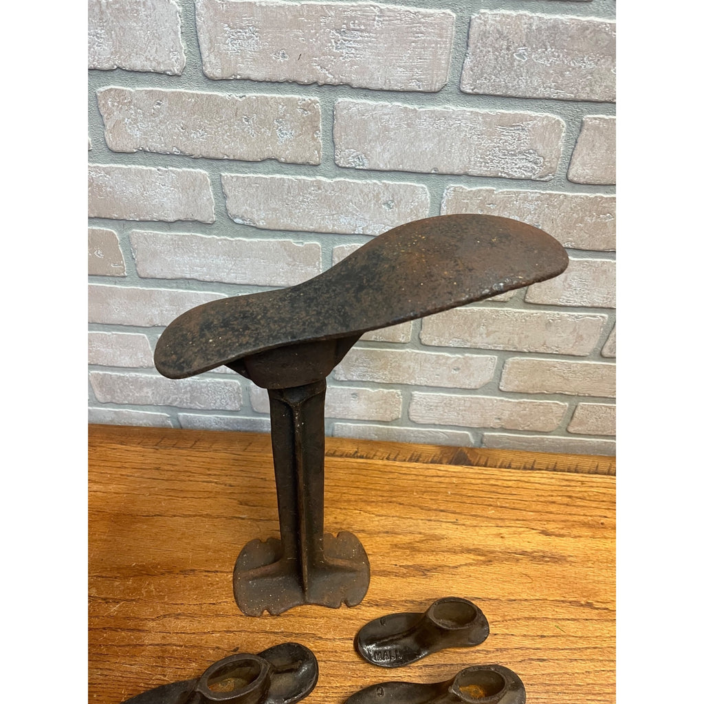 Antique Malleble Shoe Cobblers Iron Shoe Forms and Stand