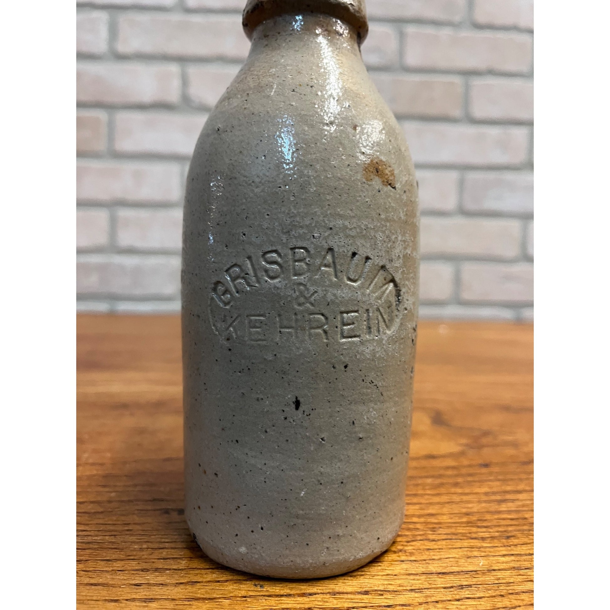 Antique 1800s GRISBAUM & KEHREIN Milwaukee Wis. Clay Stoneware Beer Bottle