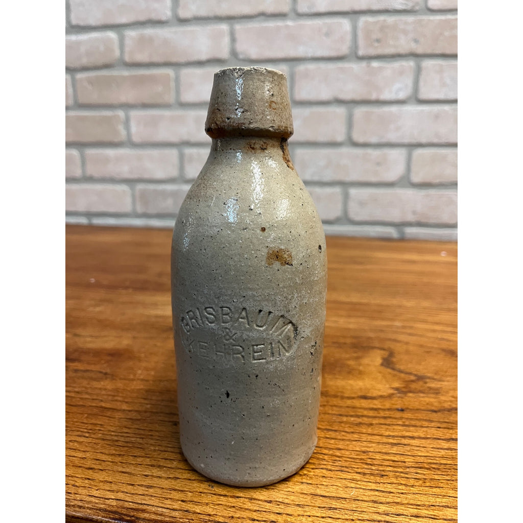 Antique 1800s GRISBAUM & KEHREIN Milwaukee Wis. Clay Stoneware Beer Bottle