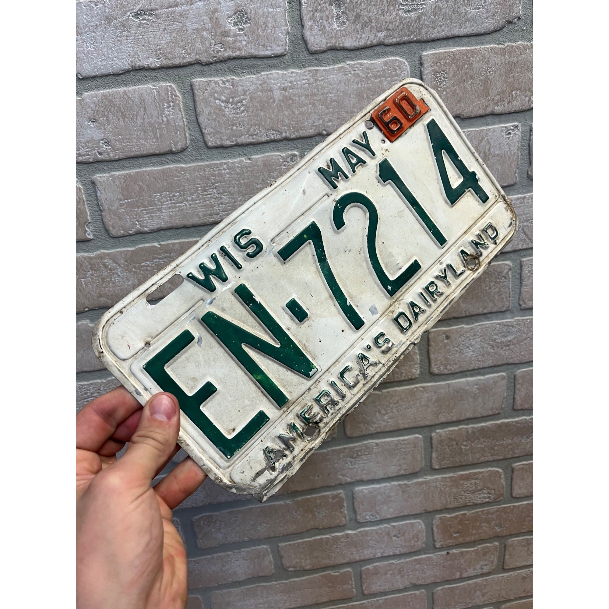 Vintage Wisconsin License Plate May 1960 America's Dairyland Automobile Metal