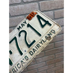 Vintage Wisconsin License Plate May 1960 America's Dairyland Automobile Metal