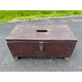Antique Primitive 19th c. Red Paint Footed Tool Box or Cobblers Chest Folk AAFA