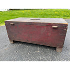 Antique Primitive 19th c. Red Paint Footed Tool Box or Cobblers Chest Folk AAFA