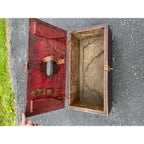 Antique Primitive 19th c. Red Paint Footed Tool Box or Cobblers Chest Folk AAFA