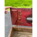 Antique Primitive 19th c. Red Paint Footed Tool Box or Cobblers Chest Folk AAFA
