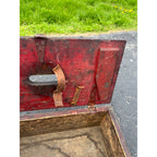 Antique Primitive 19th c. Red Paint Footed Tool Box or Cobblers Chest Folk AAFA