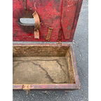 Antique Primitive 19th c. Red Paint Footed Tool Box or Cobblers Chest Folk AAFA