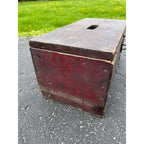 Antique Primitive 19th c. Red Paint Footed Tool Box or Cobblers Chest Folk AAFA