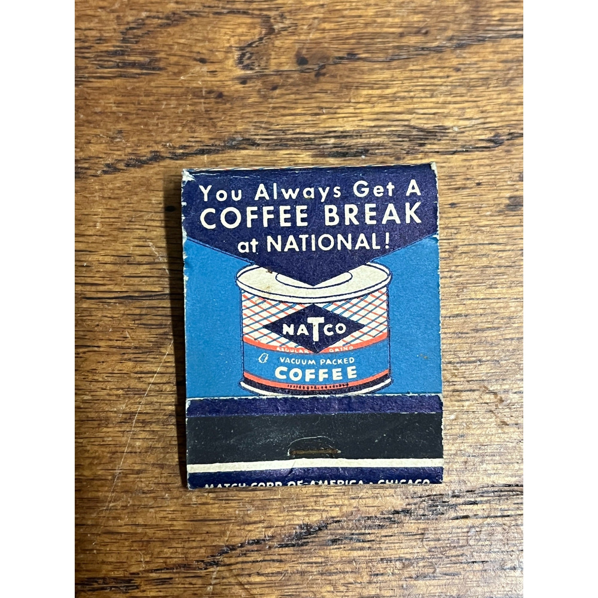 Vintage National Food Stores Coffee Natco Matchbook Matches Advertising Unstruck