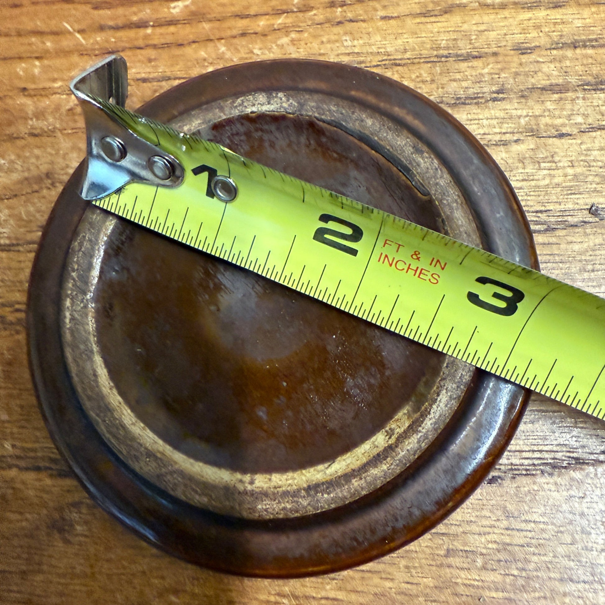 Vintage Storeware Crock Lid Bean Pot Lid Brown - 3.75" Diameter