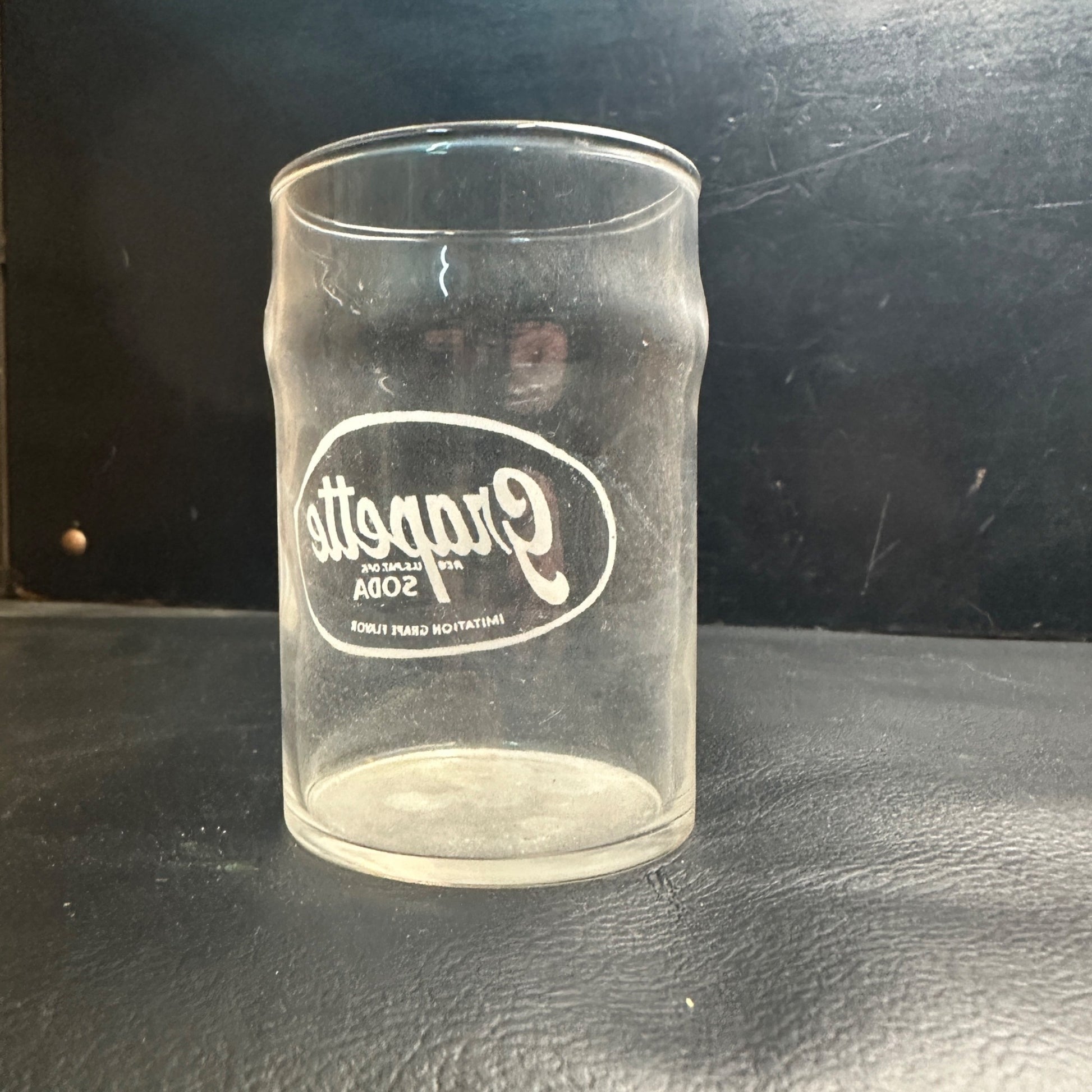 Vintage Grapette White ACL Soda Fountain Glass Drinking Cup
