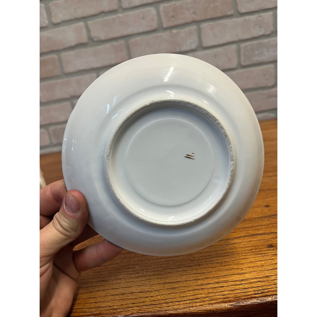 "Think of Me" 1900s Tea Cup and Saucer with Mustache Guard
