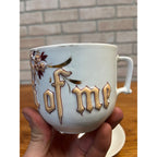 "Think of Me" 1900s Tea Cup and Saucer with Mustache Guard